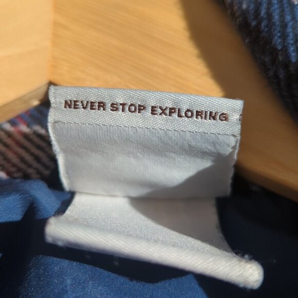 Men's The North Face Blue Plaid Shirt Jacket - Size Medium Excellent Condition - Picture 5 of 9